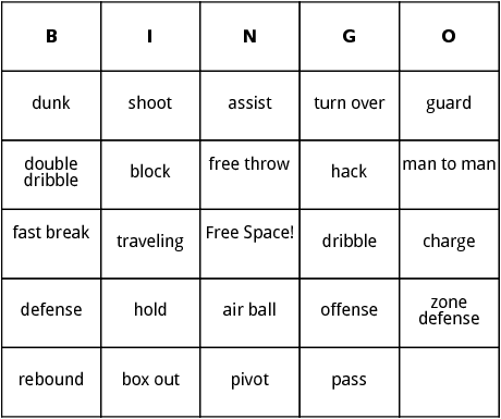 basketball bingo