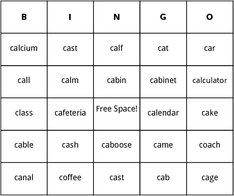 c word bingo