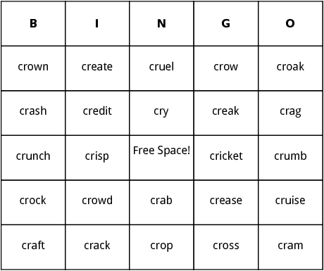 cr blends bingo