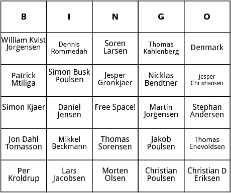 danish world cup players bingo