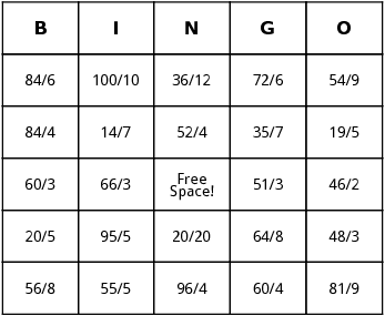 division bingo