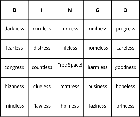 double s endings bingo