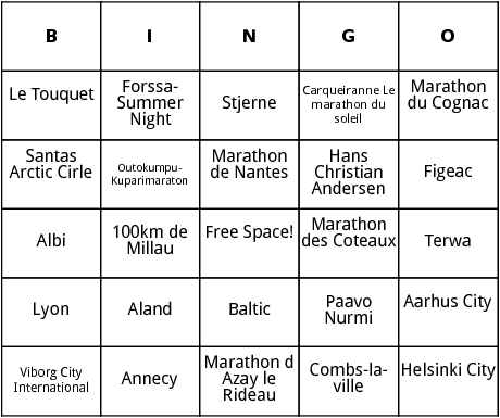 european marathons 2 bingo