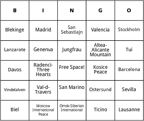 european marathons 6 bingo