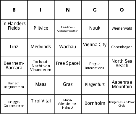 european marathons bingo