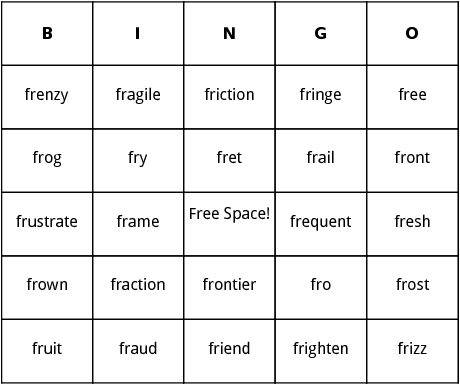 fr blends bingo