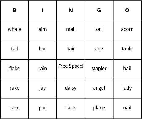 long a words bingo