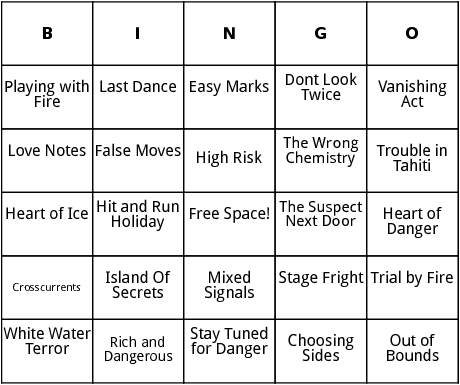 nancy drew book titles bingo