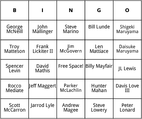 pga tour 7 bingo