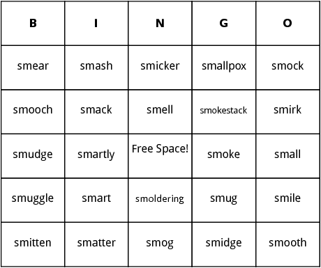 sm blends bingo