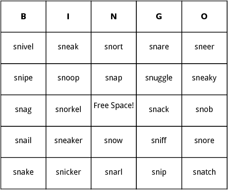 sn blends bingo 