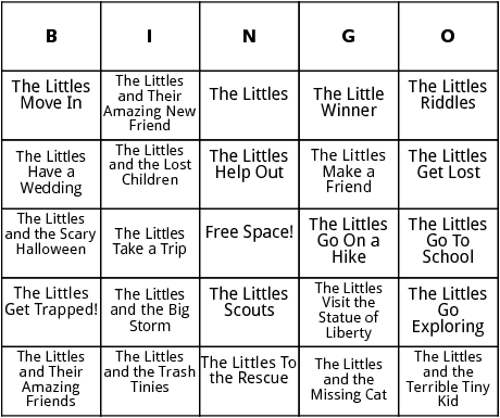 the littles book series bingo