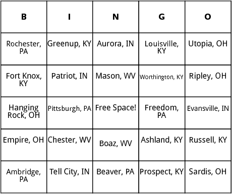 towns on the ohio river bingo