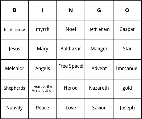 traditional christmas bingo