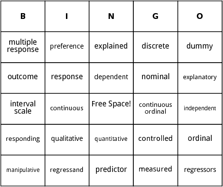 types of variable bingo