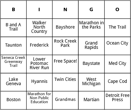 united states marathons 5 bingo