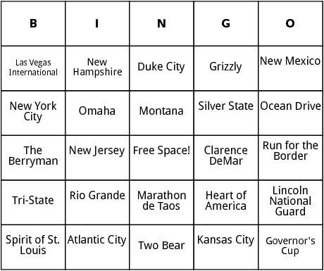 united states marathons 6 bingo