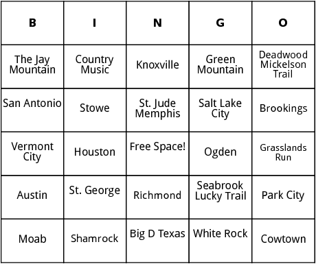 united states marathons 9 bingo