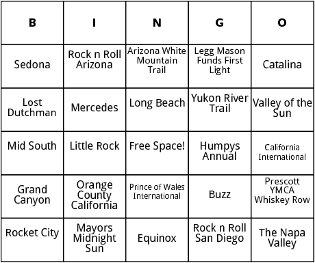 united states marathons bingo