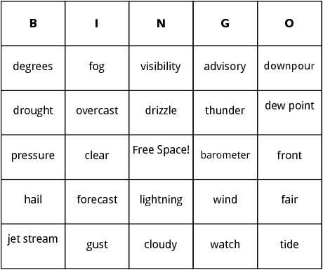 weather bingo