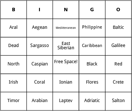 world seas bingo
