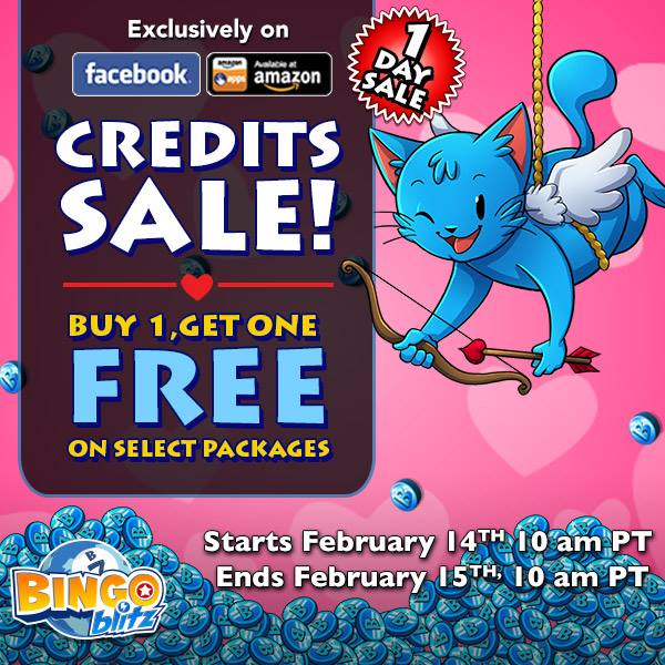 Bingo Blitz February credits sale