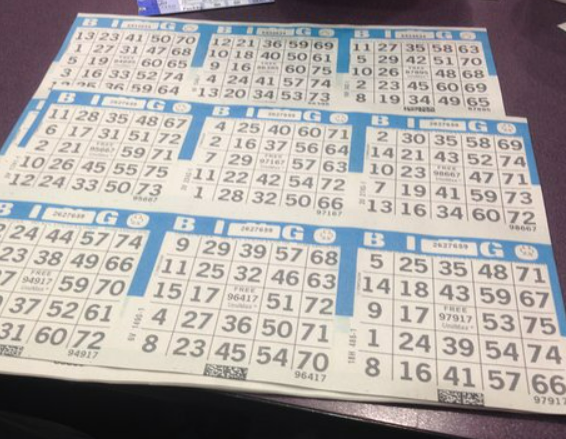 bingo cards at Foxwood casino resort