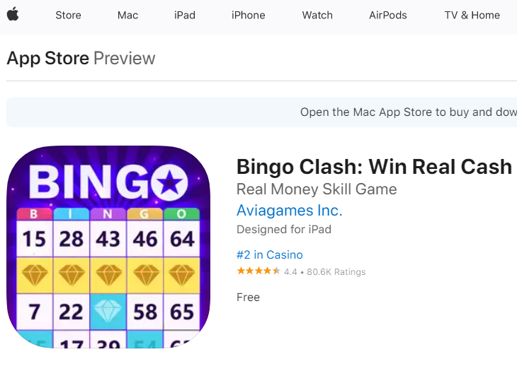 bingo clash in apple store